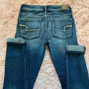 Washed out denim jeans